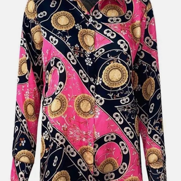 Pink chain print blouse - Picture 3 of 4